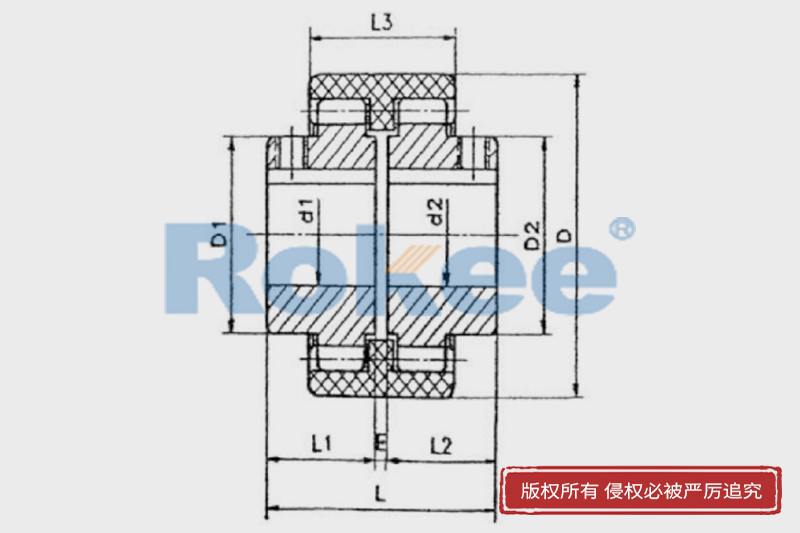 NL聯(lián)軸器結構圖,NL型聯(lián)軸器剖析圖